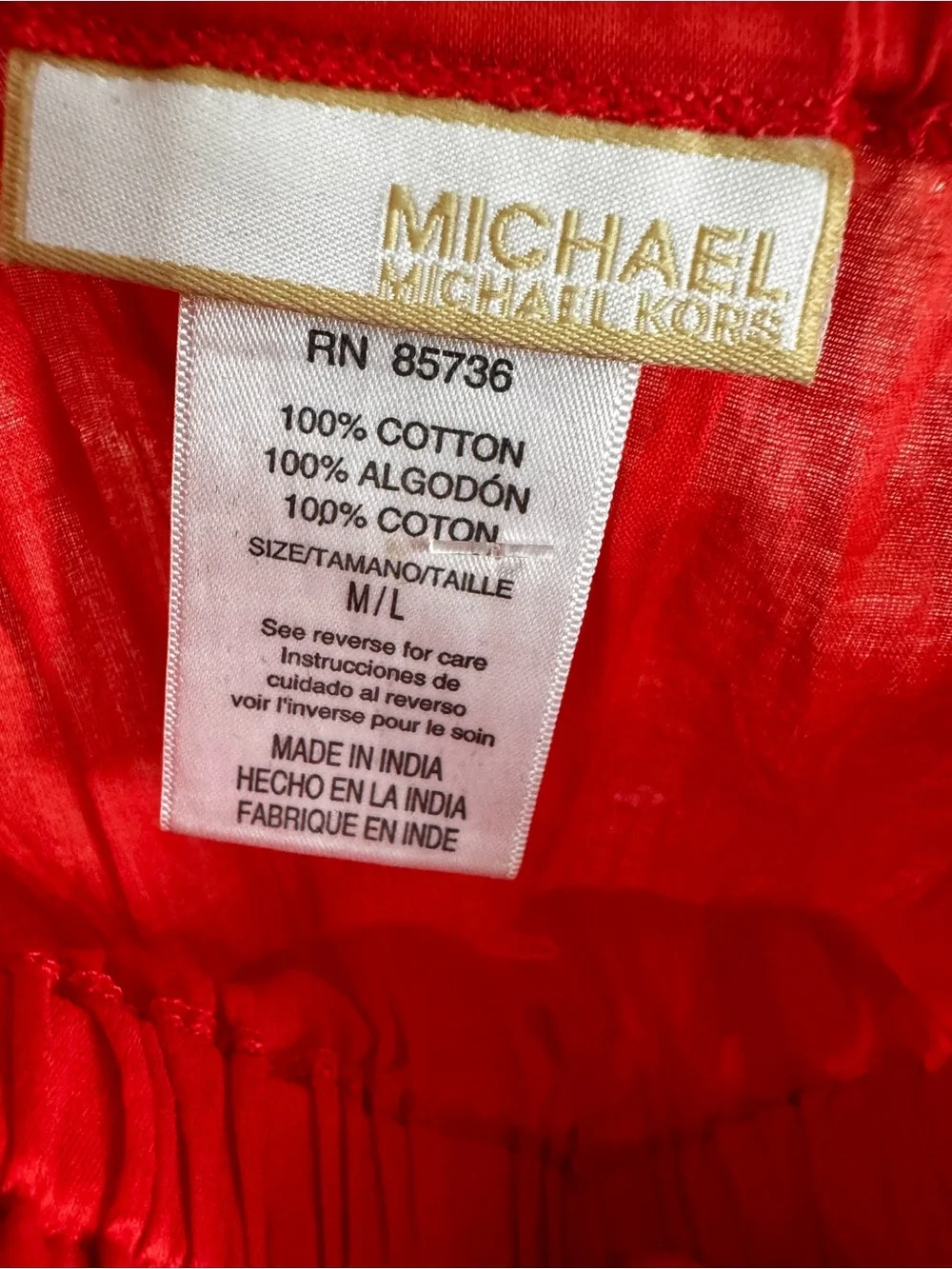 Michael Kors Off-the-Shoulder Tunic Beach Swimwear Cover-Up Dress NWT $88 Sz M/L